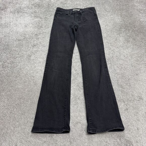 Levi's 315 Shaping Bootcut Denim Jeans Women 28 Black Mid Rise Stretch 28x33 - Picture 1 of 16